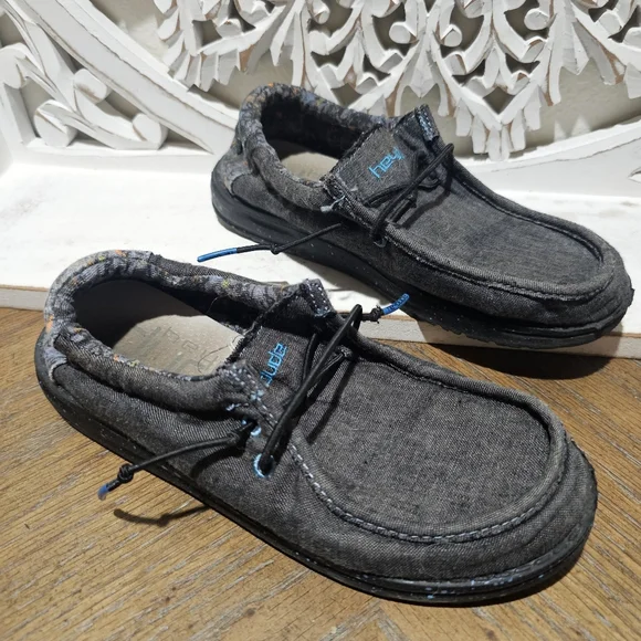Hey Dude Charcoal and Teal Loafers NWT Hey Dude; Men main image 3
